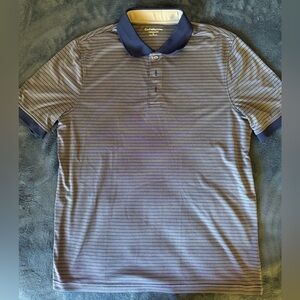 Calvin Klein Men's Blue Striped Polo Shirt